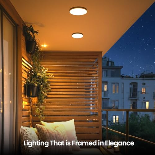 Image of LEDURE 15W Moon Plus Surface 3 in 1 LED Ceiling Light | Round Surface Mount Downlight | Warm, Natural & Cool White | Energy Efficient Indoor Outdoor Lamp | Pack of 2