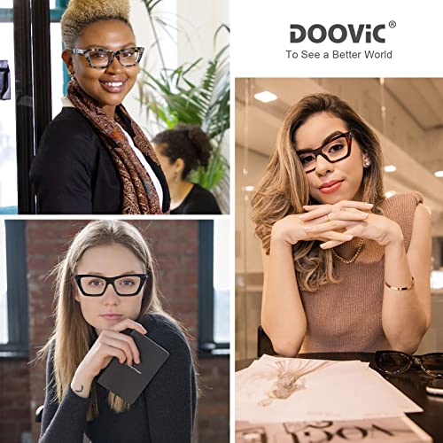 Doovic 3 Pack Fashion Reading Glasses For Women Trendy Cat Eye Blue Light Blocking Computer Readers 2.75 Strength #TOP1