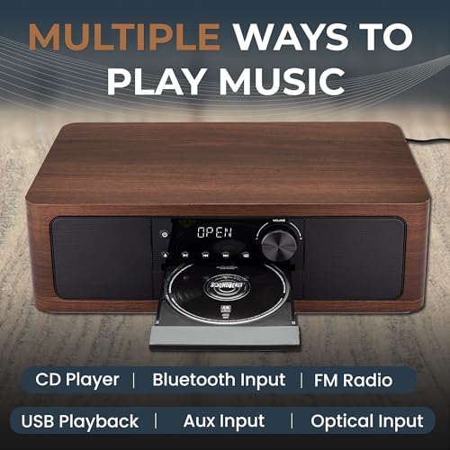 image for SoundBeast Stereo Shelf System with CD Player, Bluetooth, FM Radio, US