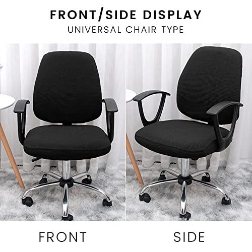 NINVVS 2-piece black seat cover, including 1 cushion and 1 backrest, polar fleece corn plaid split chair cover - Image 4