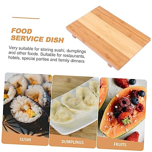 Bandeja para sushi de bambú HEALLILY miniatura 7