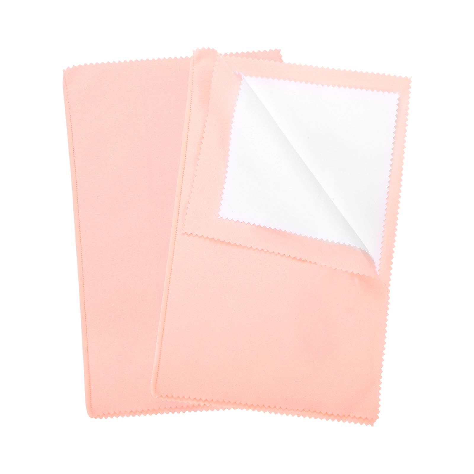 PATIKIL 9.8"x12.6" Jewelry Cleaning Cloth, 2 Pack Double-Sided Fleece Polishing Cloth for Gold, Silver and Jewelry, Light Pink