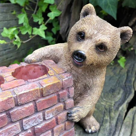 Amazon｜くまの置物 かくれんぼクマさん 傘立てトリプル