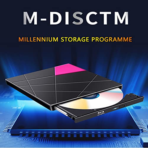 External Blu ray Drive DVD/BD Player Read/Write Portable Blu-ray Drive USB 3.0 and Type-C DVD Burner 3D Blu RAL DriveCompatible with/Win7/Win8/Win10/ Mac OS Blu ray Burner (High SpeedSilent) - Thumbnail 5
