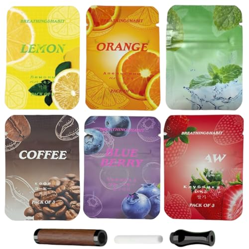 Teegxddy 6 Pièces Mèches de rechange pour bâtonnets respiratoires, Mèches parfumées aux huiles essentielles, mèches parfumées aux fruits, A