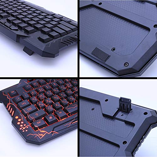 Teclado para juegos con luz LED y cable USB para PC 7