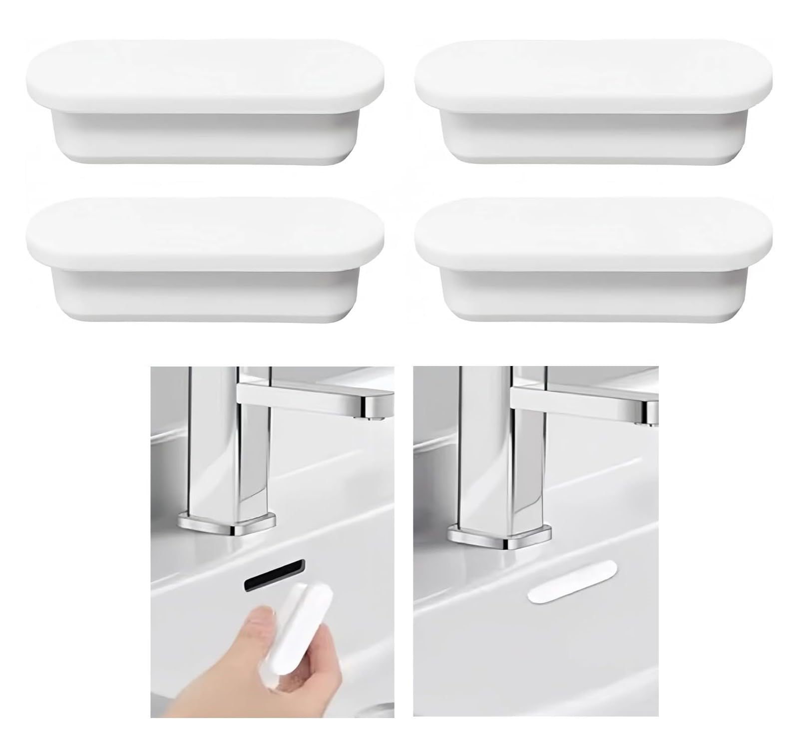 Tapa ovalada de gel de sílice para lavabo, anillo universal, tapa de desagüe para grifo, cubierta de rebosadero, orificio de repuesto para cocina y baño