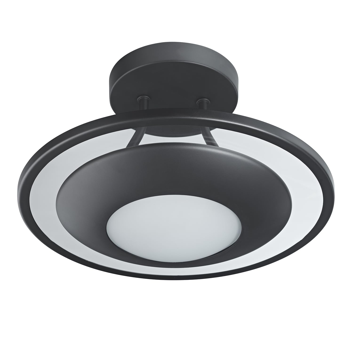 Happy Homewares Modern Designer Semi Flush Led Ceiling Light Fitting In Matte Black from B&Q