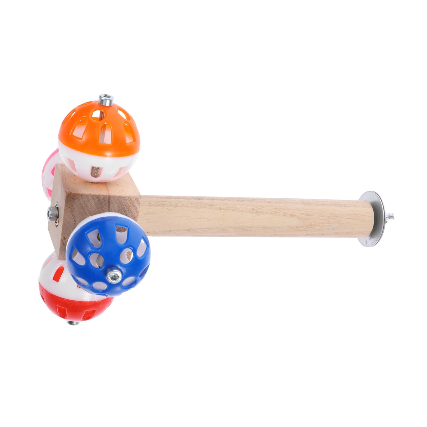 VANZACK 3pièces Perchoir à Oiseaux Bois avec Ballon Rotatif Jouet Activité pour Perroquets Et Perroquets Conures Accessoire Naturel pour Cage à Oiseaux