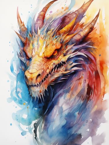 Broderie de perles Dragon canevas 40x50cm point de croix facile