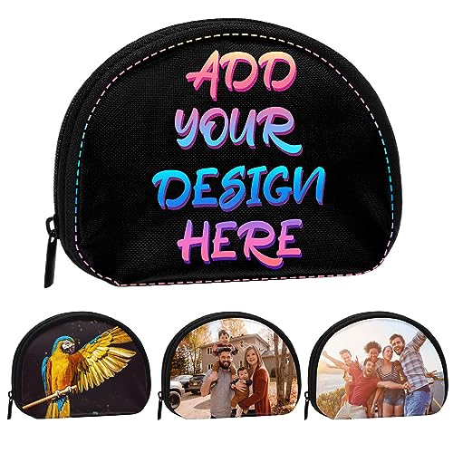 Custom Coin Purse Personalized Design Your Own Photo Logo Name Change Purse Wallet Zipper Durable Cash Pouch Suitable for Women Men Storage Gifts