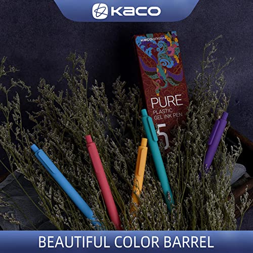 Kaco 20 Color Ink Retractable Gel Pens 0.5Mm Fine Point, 20 Pieces (20 Multicolor-Version1) #TOP4