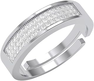 clara Pure 925 Sterling Silver Izan Men Ring |Size Adjustable, Platinum Plated, Swiss Zirconia | Gift for Men & Boys-picture-32