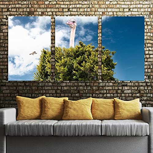 Impression sur toile autruche premium triptyque pour maison - 5
