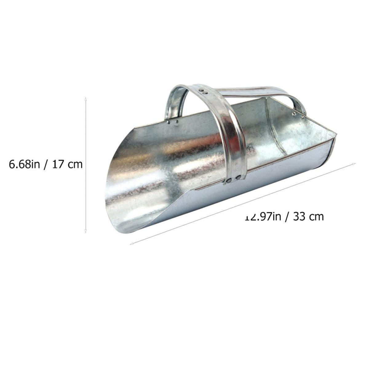 Kisangel Paletta per Mangime in Ferro Spessa e Pratica per Forniture Agricole, Comoda da Usare, per Fattorie e Aree Verdi, Utensile Resistente Argento