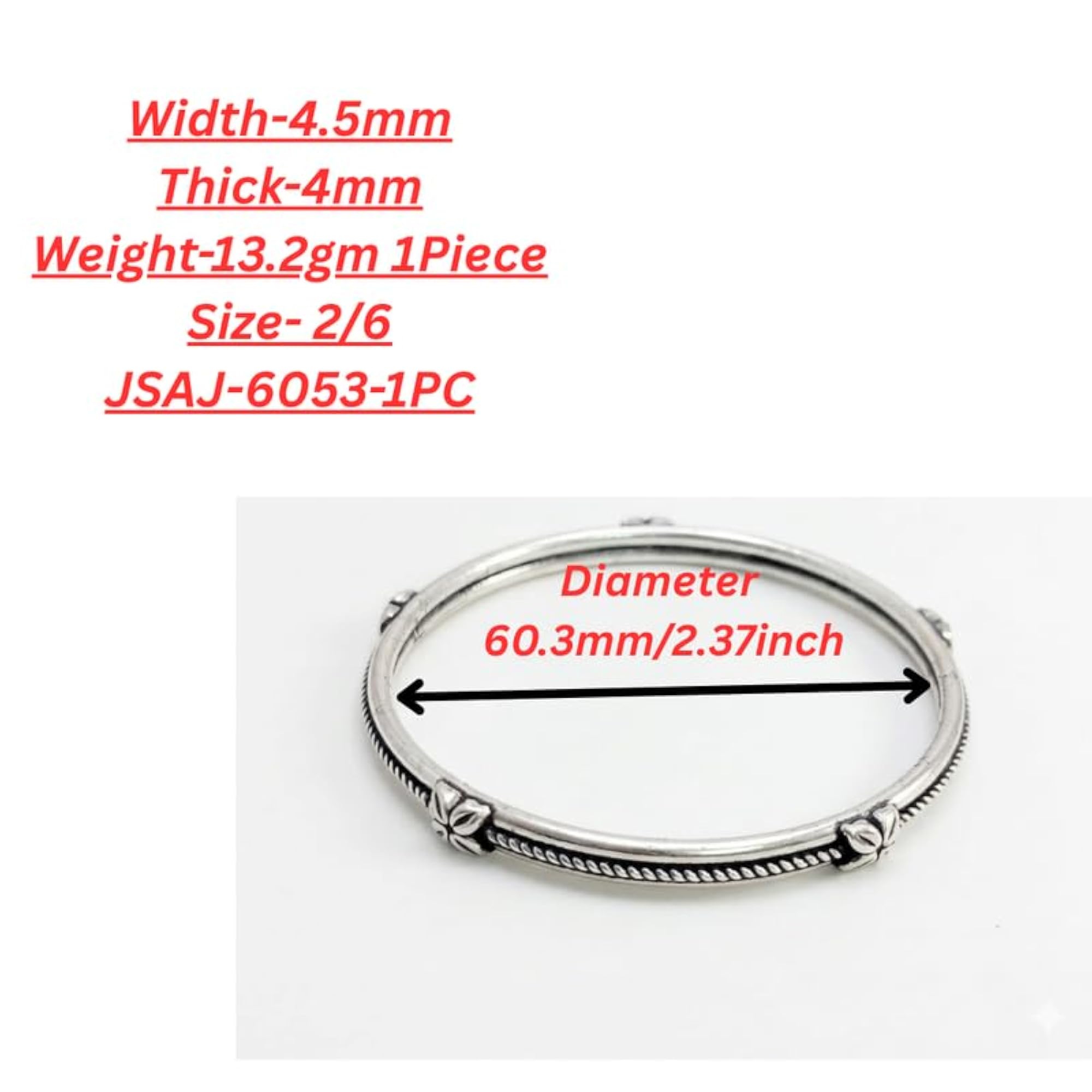 Women's 925 Sterling Silver Plain Oxidized Bangles, Adjustable