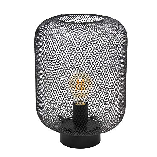 Simple Designs LT1072-BLK Metal Mesh Industrial Table Lamp, Black