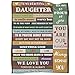 HAXOILO to My Daughter Blanket from Mom Dad Flannel Throw Blankets for Couch Bedroom Sofa Warm Girl Birthday Gifts 50x60in