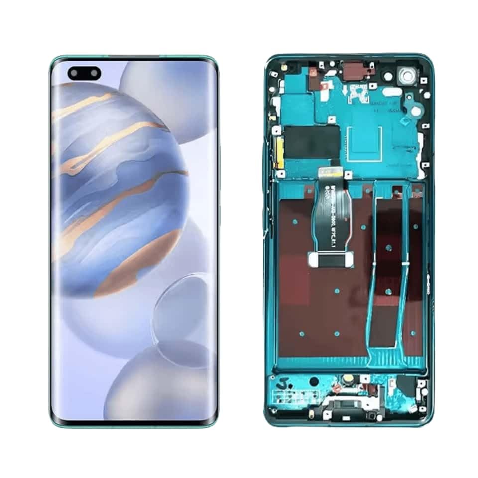 Écran tactile LCD haute sensibilité pour Huawei Honor 30 Pro EBG-AN00 vert avec cadre