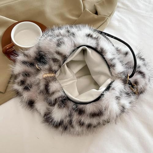 Fashionable Cheetah Print Plush Shoulder Bag for Women Versatile Crossbody Bag with Cute Accessories Perfect for Everyday Use Stylish Leopard Pattern Handbag for Women3