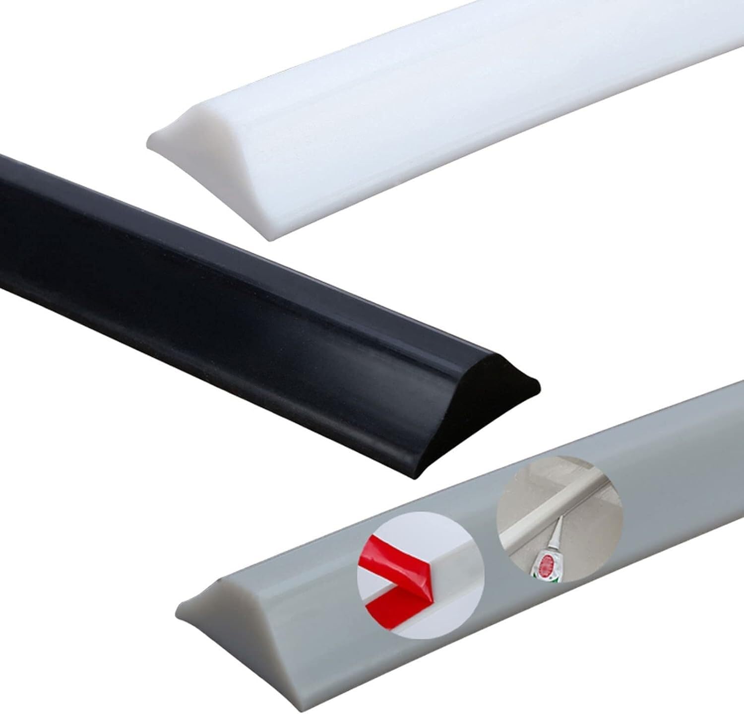 Sello Flexible for Suelo de baño, Sello for Plato de Ducha, tapón de Agua, umbral de Ducha Plegable(Grigio,140CM)