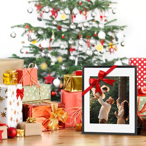 Image of Fixwal 8x10 Picture Frame Set of 6 with Shatter Resistant Plastic Cover, Thin Border and Light Weight Photo Frames for Wall or Tabletop Display, Black