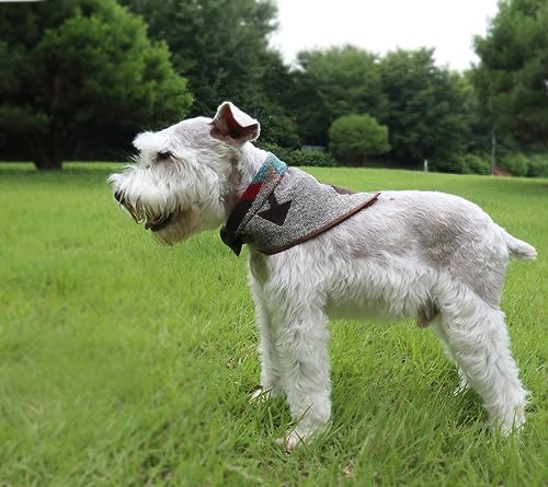 RUTH&BOAZ Wool Blend Ethnic Inca Pattern Snap On Dog Bandanas (A-brown,S), Small - Image 2