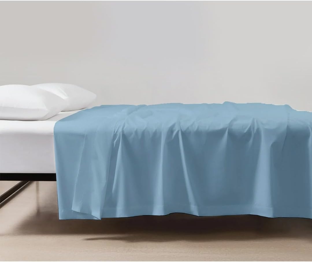 600 Thread Count Cotton Flat Sheet Only for King Size|100% Egyptian Cotton Flat Sheet|1 Piece Flat Sheet Comfy, Ultra Soft, Breathable|Natural Cooling Flat Sheet Only in Chocolate Solid