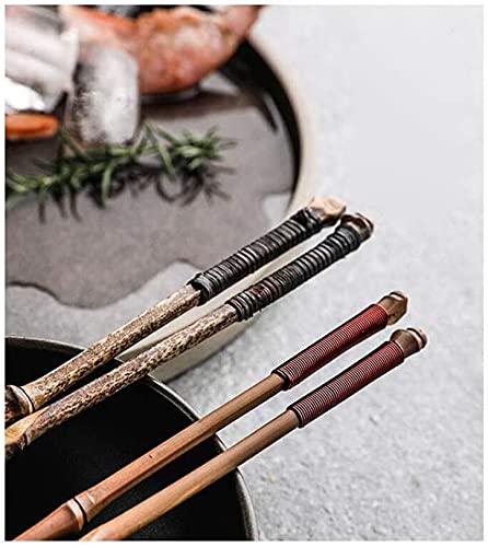 Baguettes en Bambou de Style Japonais avec personnalité créative Naturelle, Vaisselle Asiatique, 5 Paires(Color:Zizhu)