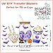 Halloween UV DTF Cup Wraps for 16 oz Glass Cups, 10 Sheets Rub on Transfers for Crafts Tumblers Libbey Cups, Cute Cup Wrap Transfer Stickers Decals Bulk for Wood Furniture