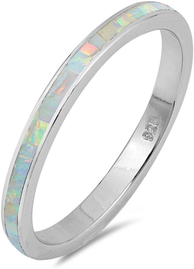 CHOOSE YOUR COLOR Sterling Silver Stackable Ring