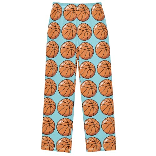 Boy's Pants Pixel Basketball Light Blue Jogger Pants Elastic Waist Long Bottoms Trousers with Pockets 6-14 Years