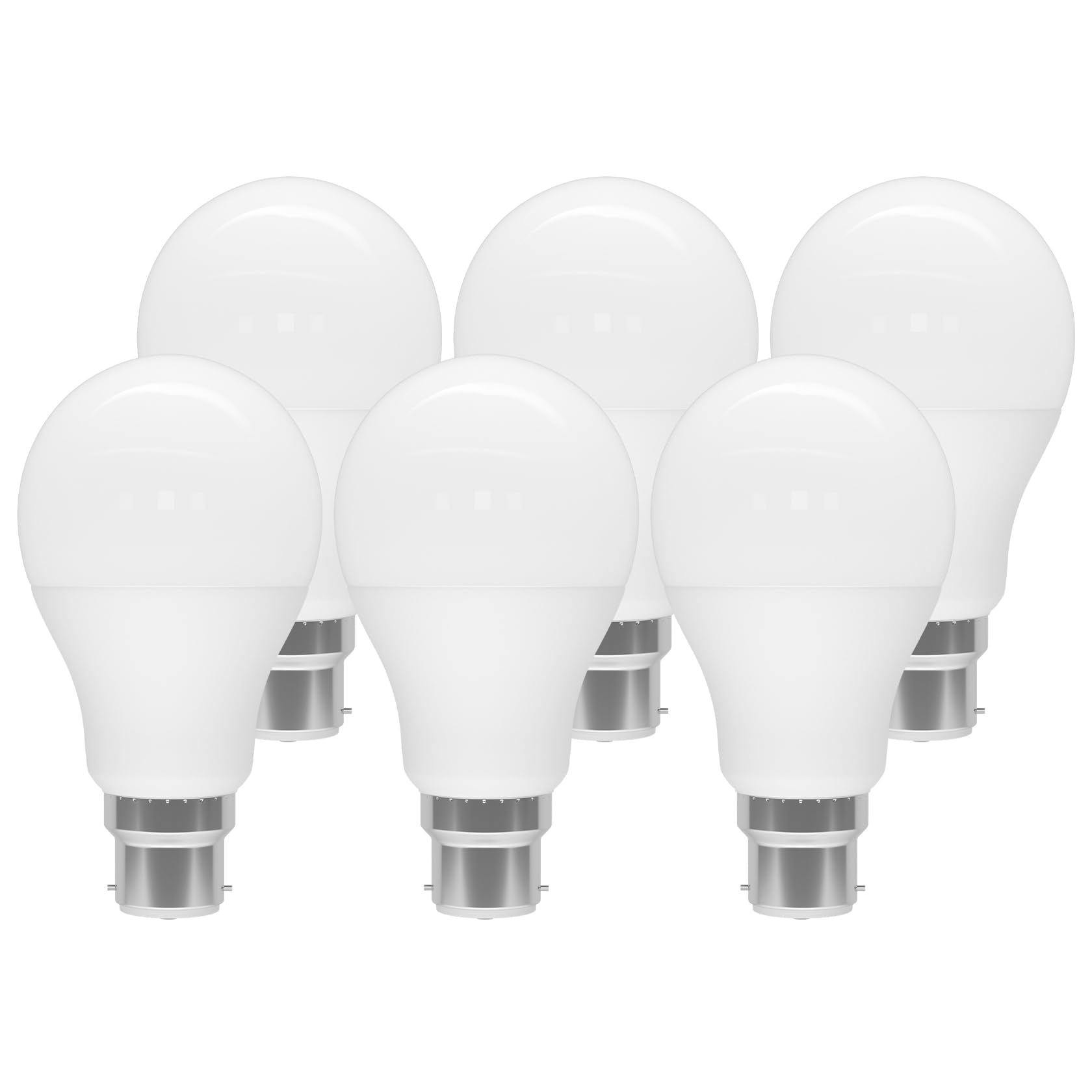 ORALUCE Bayonet Light Bulb 60W Equivalent, Cool White 6500K B22 Bulb LED, 900LM 9W Energy Saving Light Bulbs, A60 GLS Led Bulbs for Living Room, Bathroom, Home Office, Non-dimmable, Pack of 6 — image 1