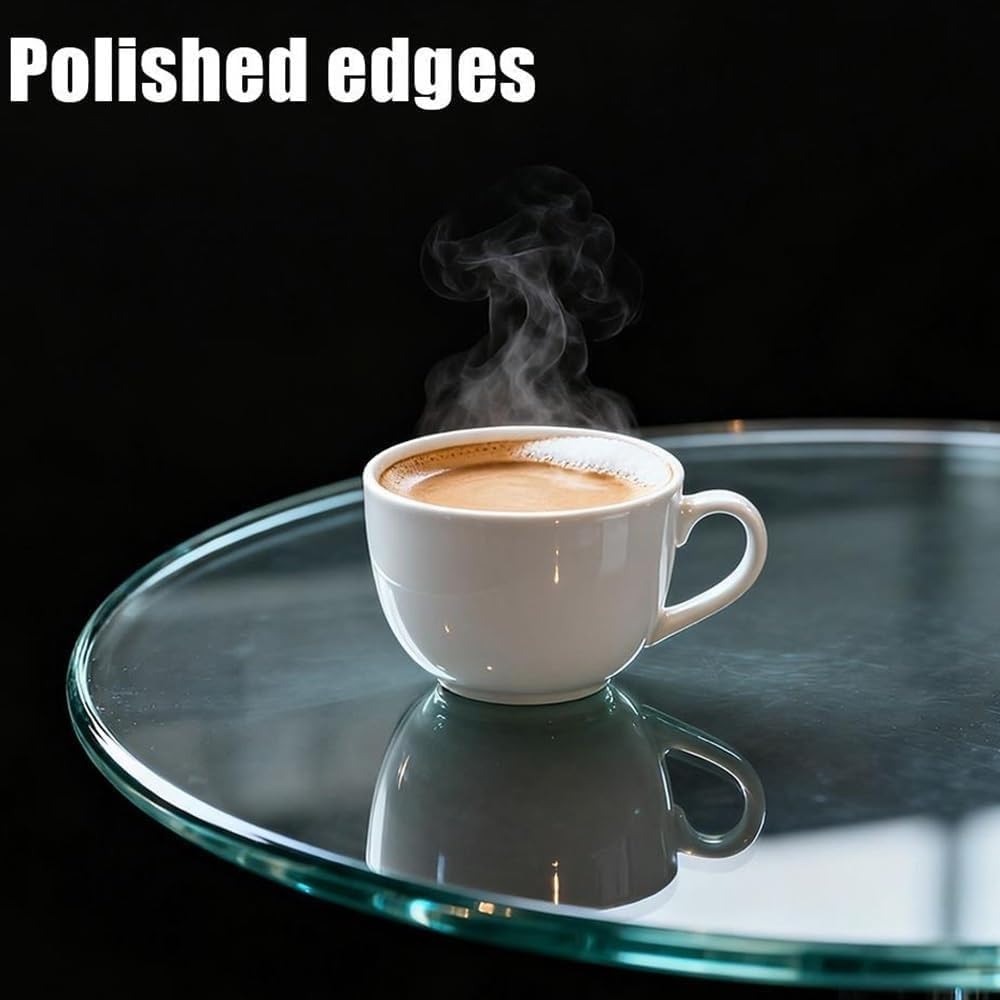 Round Clear Glass Table Top, Replacement Tempered Glass Flat Polished Edge, For Dining, Coffee, Restaurant, Patio Table, 8mm Thick(40cm/16in)