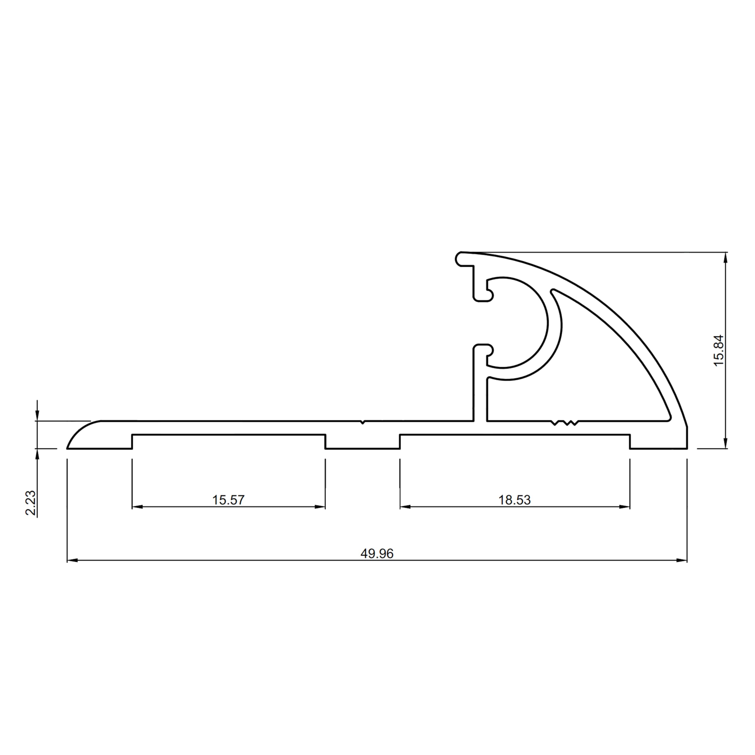 HOMEWELL - Umbral de puerta PMR, ancho 50 mm Lg 830 mm + junta de sellado + corte angulares - lacado negro