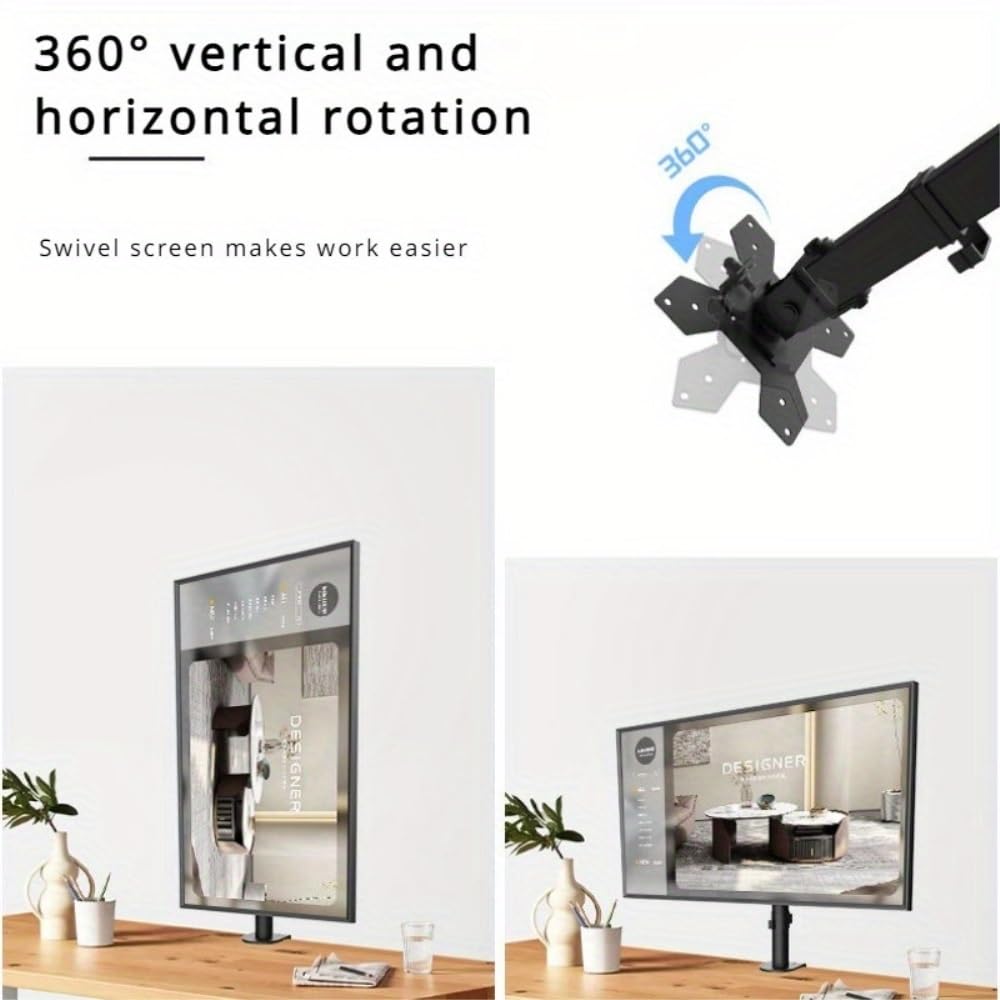 Stojak na monitor pojedynczy monitor LED LCD ramię uchwyt biurkowy stojak wytrzymały w pełni regulowany uchwyt komputerowy na ekran do 68.6 cm akcesoria biurkowe