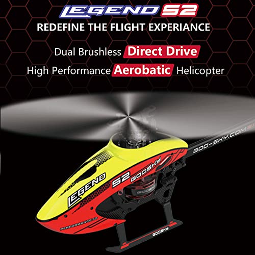 Image of SoloGood GOOSKY S2 RTF RC Helicopter 6CH 3D Flybarless Dual Brushless Motor Direct-Drive RC Helicopter (Yellow and Red)