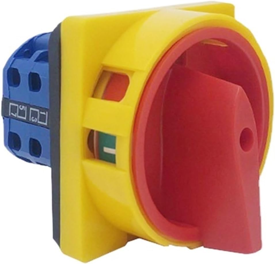 690V 20A Padlock Rotary Cam Switch with Big Plate Off-ON 2 Position 4 Poles 8 Terminals Main Selector Emergency Stop LW26-20/2GS(Grey Panel)