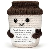 Employee Principal Appreciation Thank you Gifts for Women Boss Lady Manager Coworkers Best Team Ever Work Bestie Team Employee Birthday Promotion Gifts Positive Crochet Coffee Gift for Coffee Lovers