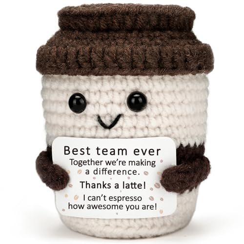 Employee Principal Appreciation Thank you Gifts for Women Boss Lady Manager Coworkers Best Team Ever Work Bestie Team Employee Birthday Promotion Gifts Positive Crochet Coffee Gift for Coffee Lovers