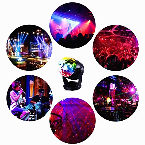 Enuoli Sound Activated Party Lights For Outdoor Indoor Battery Powered/Usb Plug In Portable 7 Color Rbg Rotating Disco Ball Strobe Lamp Stage Par Light For Car Room Xmas Birthday Dj Bar Club Wedding #TOP5