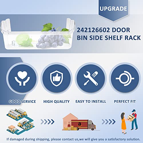 242126602 Door Bin Compatible For Frigi-Daire Cro-Sley White-Westing-House Refrigerator Replacement Shelves Bins-Fits Side Shelf Bottom Rack By Miflus #TOP3