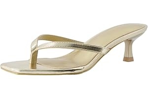 Women's Miami Gold Kitten Heel Sandals with Memory Foam