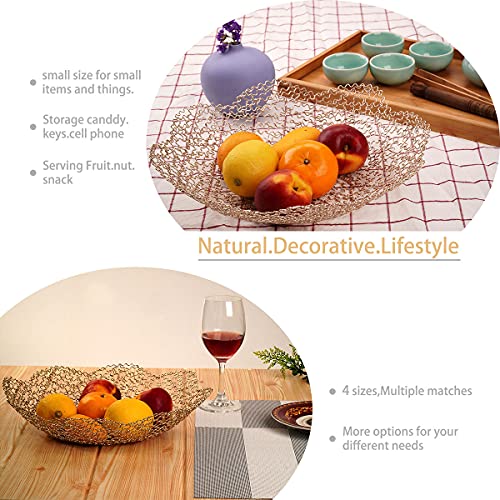 Decorative Bowls For Home Decor And Centerpieces - Gold Vegetable Fruit Bowl For Kitchen Counter, Table Centerpieces For Dining Room And Living Room Decor, Fruit Basket For Kitchen (Small) #TOP3