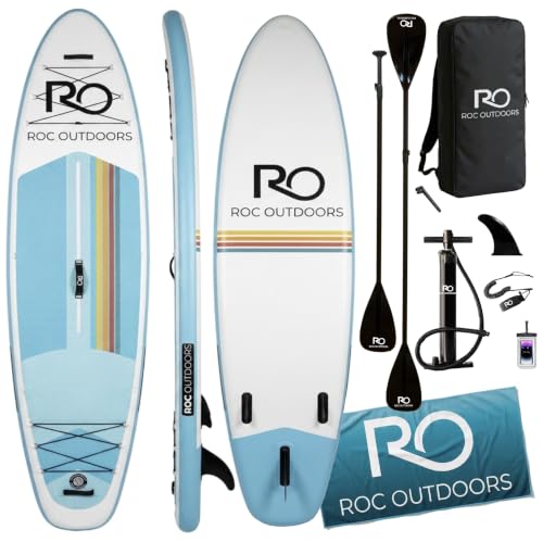 Image of Roc Inflatable Stand Up Paddle Board 10' 6 inch with Premium SUP Paddle Board Accessories, Wide Stable Design, Non-Slip Comfort Deck for Youth & Adults
