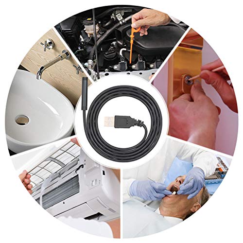 DECDEAL Câmera de endoscópio sem fio WiFi Inspeção por endoscópio 7mm 2.0MP HD Câmera de cobra de in