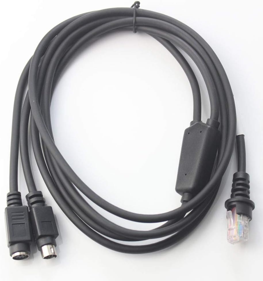 ezonpinzv PS/2 KBW Keyboard Wedge Barcode Scanner Cable Compatible with Metrologic MS7120 MS9540 MS5145 MS1690 PS2 Keyboard Wedge Cable