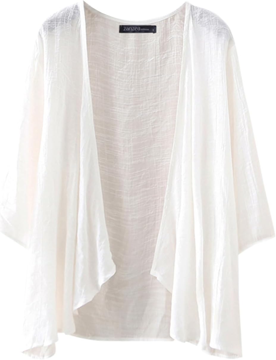 Women Chiffon Kimono Cardigan Open Front Capes Sheer Shrug Top Swim Beach Cover Up Beachwear Blouse Wrap