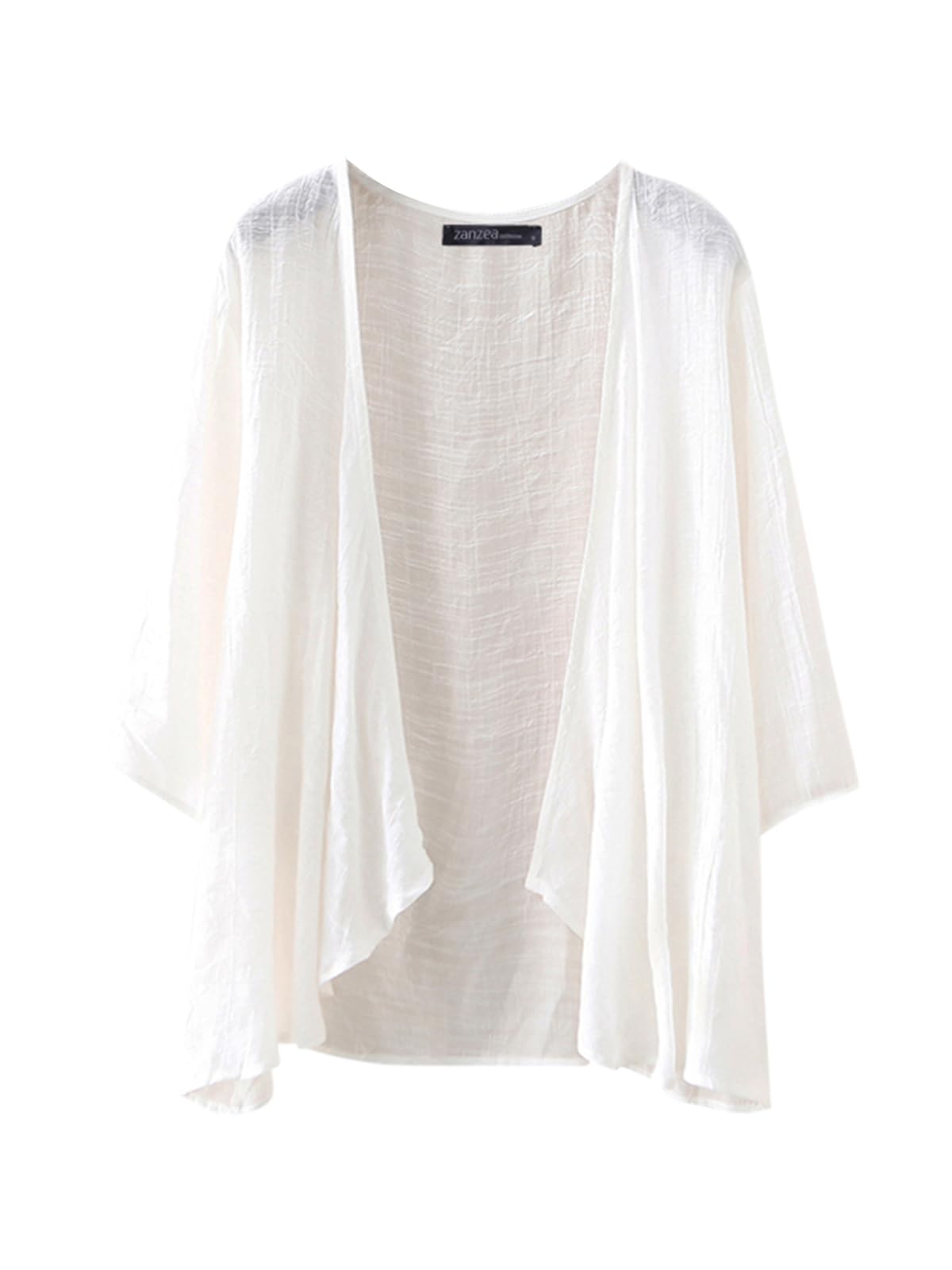 ZANZEAWomen Chiffon Kimono Cardigan Open Front Capes Sheer Shrug Top Swim Beach Cover Up Beachwear Blouse Wrap