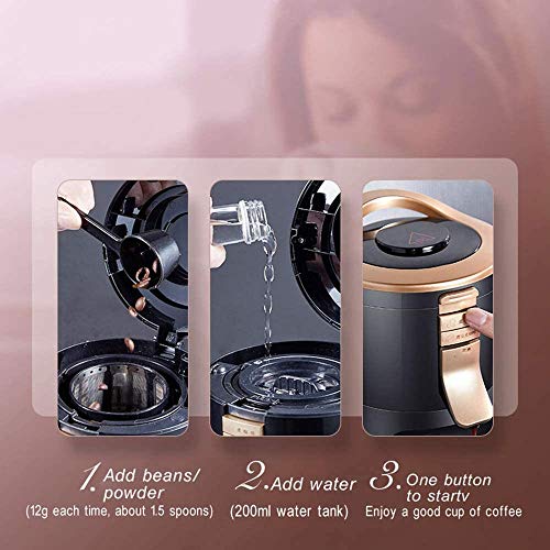 LKNJLL Kaffeemaschine, Haushalt beweglicher kleine Schleifen Kaffee, Bohnenpulver – Bild 6